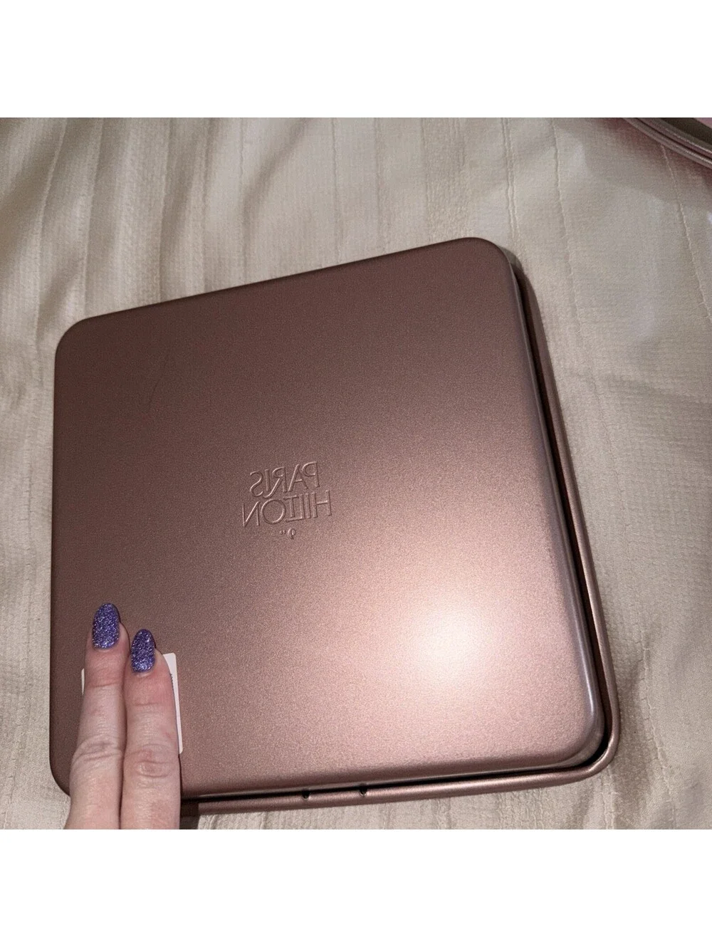 PARIS HILTON ,steel Rose Gold  Cake pan Nonstick Surface NEW 9  x 9 in